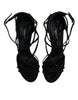 Dolce & Gabbana Black Leather Stiletto Heels Sandals Shoes