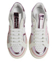 Dolce & Gabbana White Pink Leather Low Top Sneakers Shoes