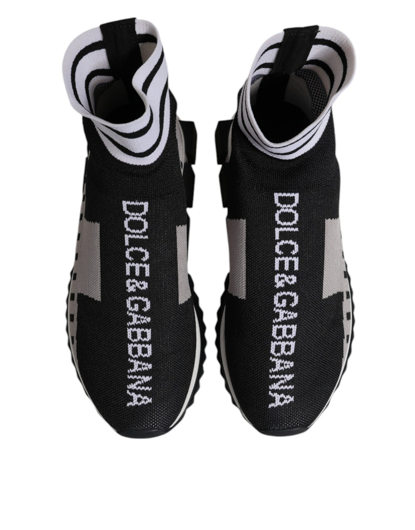 Dolce & Gabbana Black Gray Sorrento Socks Men Sneakers Shoes
