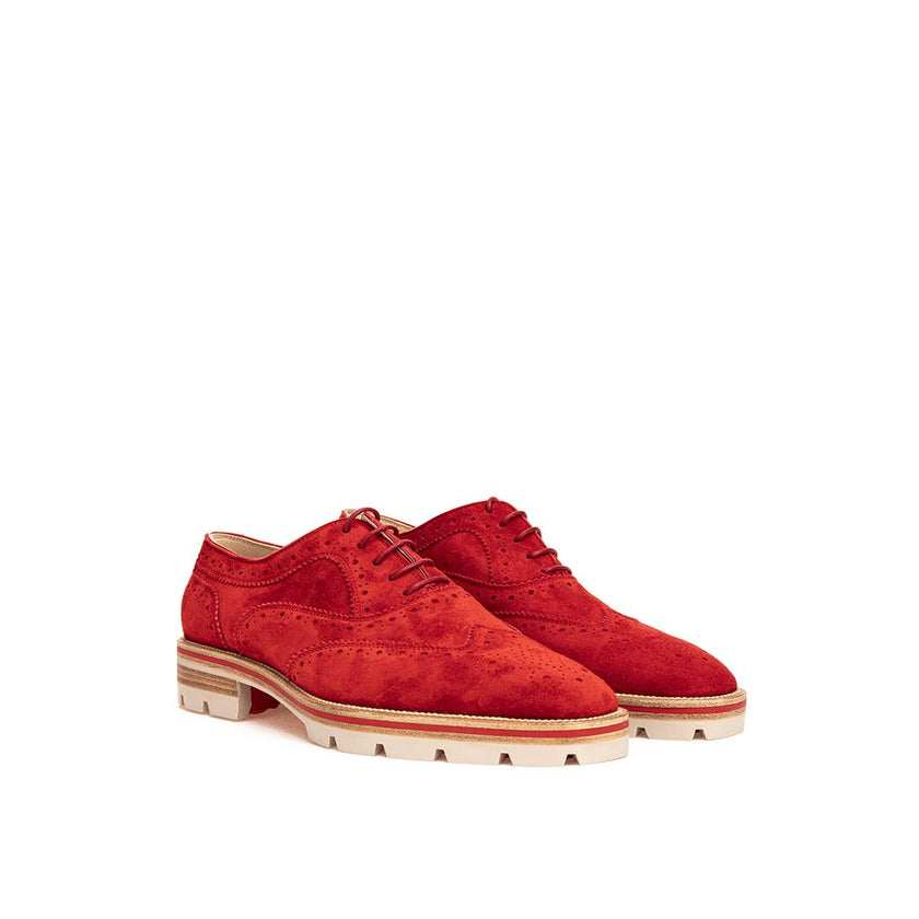 Christian Louboutin Red Suede Leather Flat Shoe
