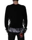 Dolce & Gabbana Black Camouflage V-neck Pullover Sweater