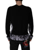 Dolce & Gabbana Black Camouflage V-neck Pullover Sweater