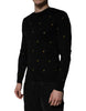 Dolce & Gabbana Black Pineapple Crew Neck Pullover Sweater