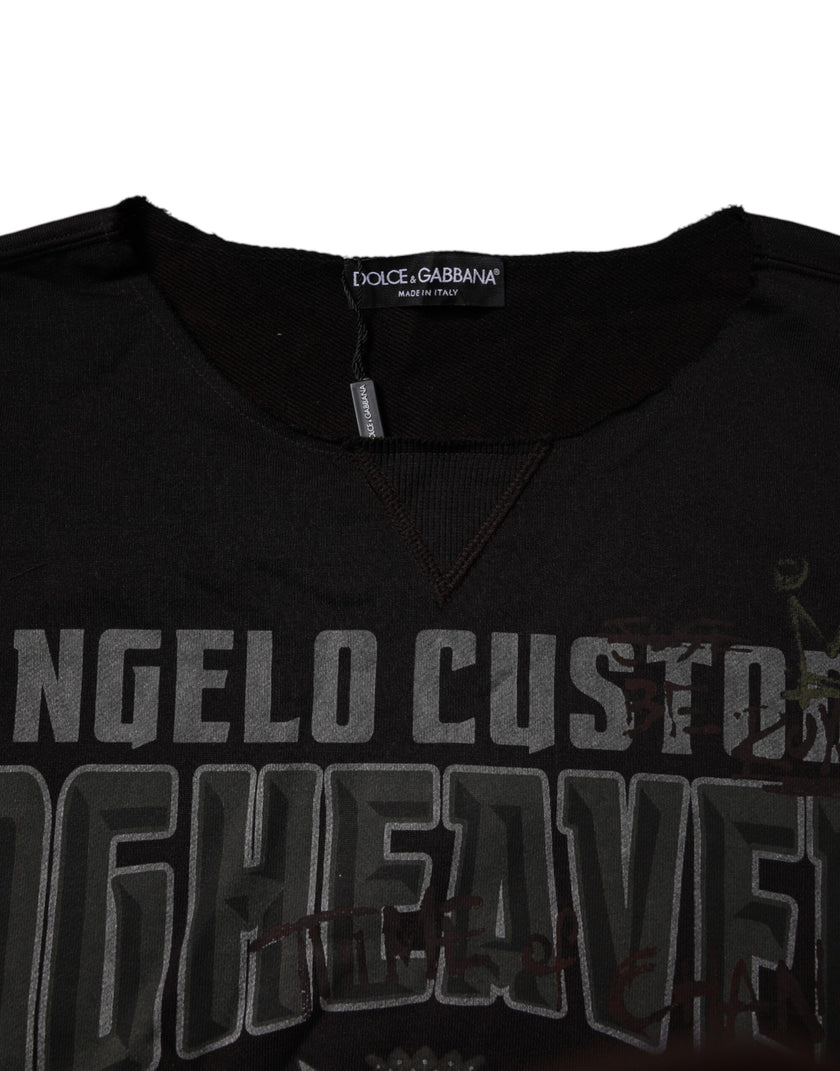 Dolce & Gabbana Black DG Heaven Crew Neck Pullover Sweater