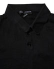 Dolce & Gabbana Black Silk Collared Polo T-shirt