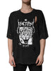Dolce & Gabbana Black Graphic Print Cotton Crew Neck T-shirt
