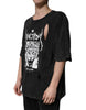 Dolce & Gabbana Black Graphic Print Cotton Crew Neck T-shirt