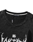 Dolce & Gabbana Black Graphic Print Cotton Crew Neck T-shirt