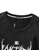 Dolce & Gabbana Black Graphic Print Cotton Crew Neck T-shirt