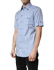 Dolce & Gabbana Blue Cotton Button Down Casual Polo Shirt