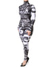 Dolce & Gabbana Black Logo Turtleneck Bodycon Jumpsuit Dress