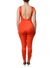 Dolce & Gabbana Orange Sleeveless Bodycon Jumpsuit Dress