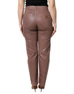 Dolce & Gabbana Brown Cotton High Waist Tapered Denim Jeans