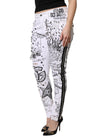 Dolce & Gabbana White Printed Embellished Skinny Denim Jeans