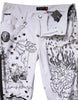 Dolce & Gabbana White Printed Embellished Skinny Denim Jeans