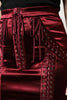 Dolce & Gabbana Burgundy High Waist Satin Corset Midi Skirt
