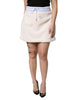 Dolce & Gabbana Off White Faux Fur High Waisted Mini Skirt