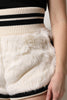 Dolce & Gabbana White Faux Fur High Waisted Hot Pants Short