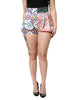 Dolce & Gabbana Multicolor Cotton Patchwork Hot Pants Shorts