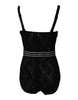 Dolce & Gabbana Black Lace Branded Elastic Lingerie Bodysuit Underwear
