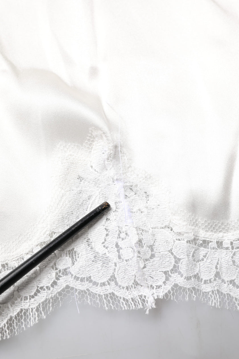 Dolce & Gabbana Top White Satin Lace Tank Lingerie Underwear