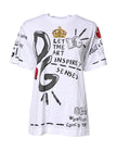 Dolce & Gabbana White Short-Sleeved Printed Jersey T-shirt