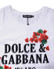 Dolce & Gabbana White Floral Printed Cotton Sleeveless T-shirt
