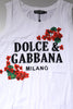 Dolce & Gabbana White Floral Printed Cotton Sleeveless T-shirt