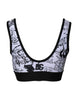 Dolce & Gabbana White Graffiti Print Logo Band Sports Bra Top