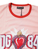 Dolce & Gabbana Pink D&G 84 Print Cotton Crew Neck T-shirt