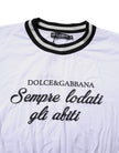 Dolce & Gabbana White Cotton DG Fashion Crew Neck T-shirt