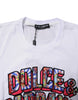 Dolce & Gabbana White Cotton Logo Print Round Neck T-shirt