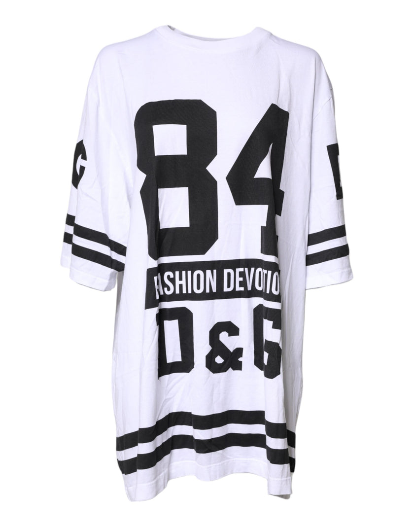 Dolce & Gabbana White Black Fashion Devotion Oversized Top
