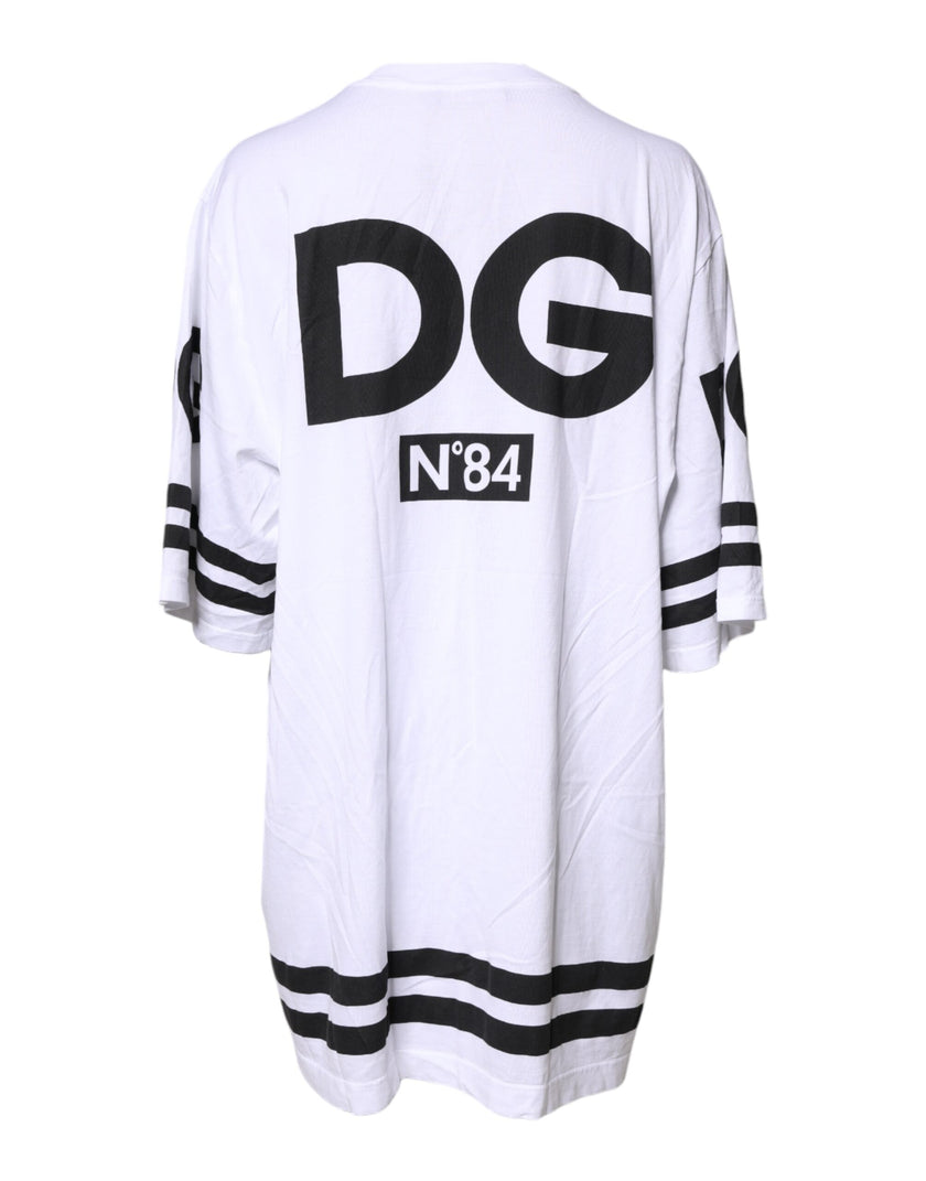 Dolce & Gabbana White Black Fashion Devotion Oversized Top