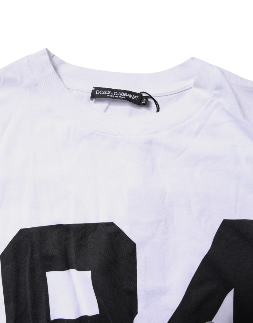 Dolce & Gabbana White Black Fashion Devotion Oversized Top