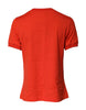 Dolce & Gabbana Red Floral Embroidery Cotton Crew Neck T-shirt
