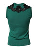 Dolce & Gabbana Green Wool Lace Detail Sleeveless Tank Top