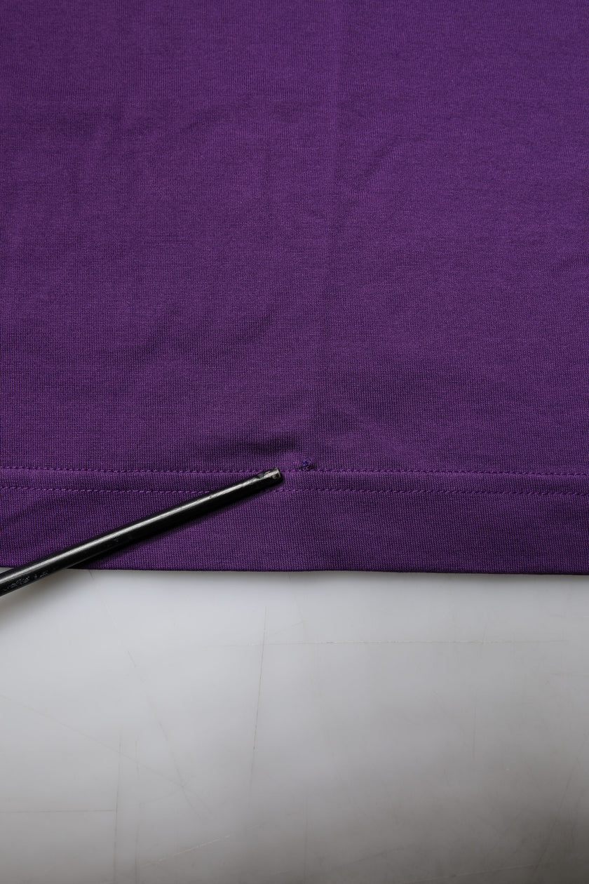 Dolce & Gabbana Violet Cotton Crewneck Short Sleeves T-shirt