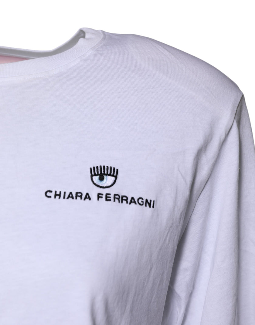 Chiara Ferragni White Short Sleeves Logo Printed T-shirt