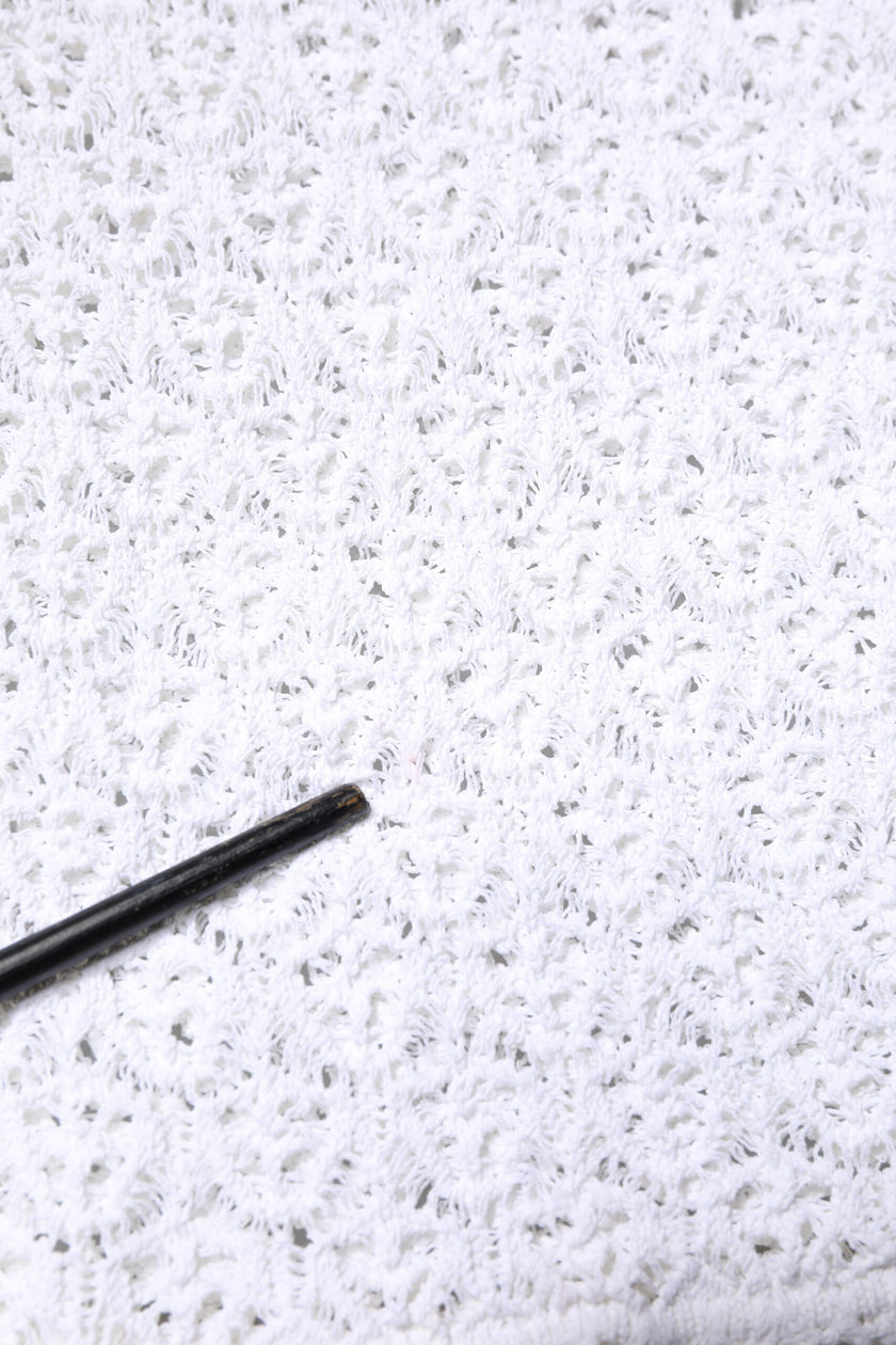 Dolce & Gabbana White Viscose Short Sleeve Crochet Top