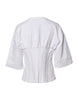 Dolce & Gabbana White Cotton Blend 3/4 Sleeves Blouse Top