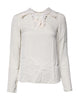 Dolce & Gabbana Cream Floral Lace Long Sleeves Blouse Top
