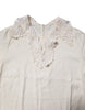 Dolce & Gabbana Cream Floral Lace Long Sleeves Blouse Top