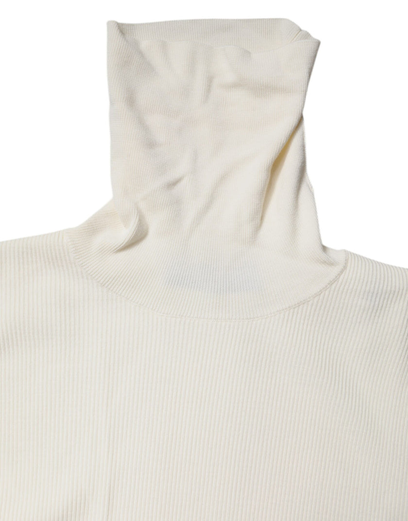 Dolce & Gabbana Cream Long Sleeves Turtleneck Slim Sweater