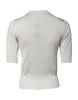 Dolce & Gabbana Cream Short Sleeve Silk Round Neck Blouse Top