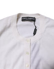 Dolce & Gabbana Cream Cashmere Knit Cropped Cardigan Sweater
