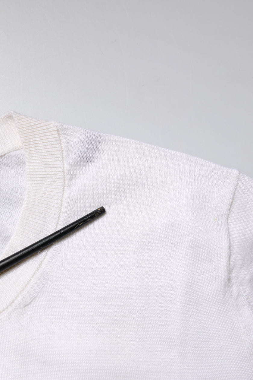 Dolce & Gabbana Cream Cashmere Knit Cropped Cardigan Sweater