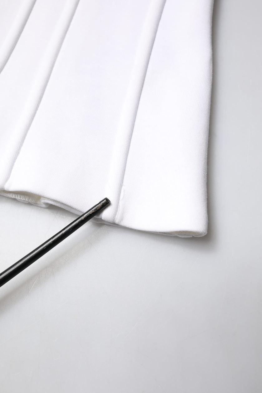 Dolce & Gabbana White Cotton Blend 3/4 Sleeves Blouse Top