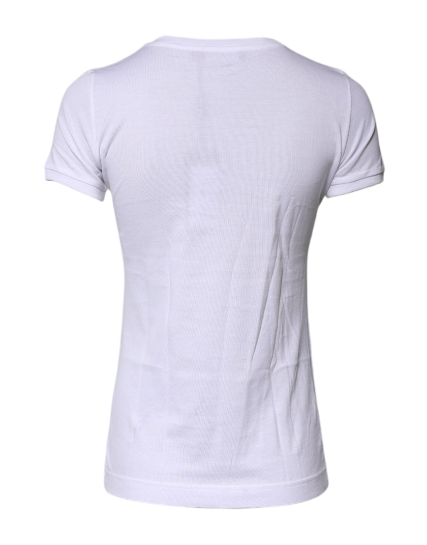 Dolce & Gabbana White #DGFAMILY Cotton Embroidery T-shirt