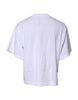 Dolce & Gabbana White Printed Round Neck Top Cotton T-shirt